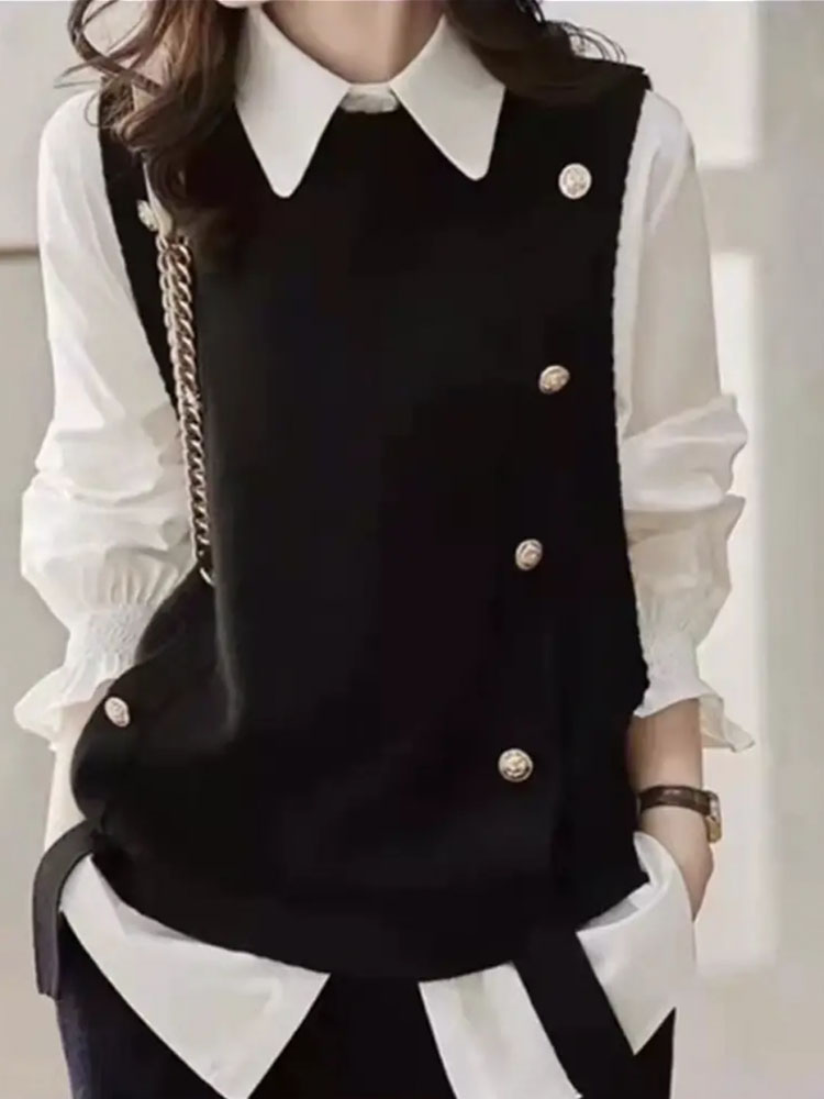 The Korean-style fresh and cute vest girl in the spring and autumn of 2022 is a trendy Internet celebrity with a slimming and youthful look. This knitted vest top is a trendy girl pic 3