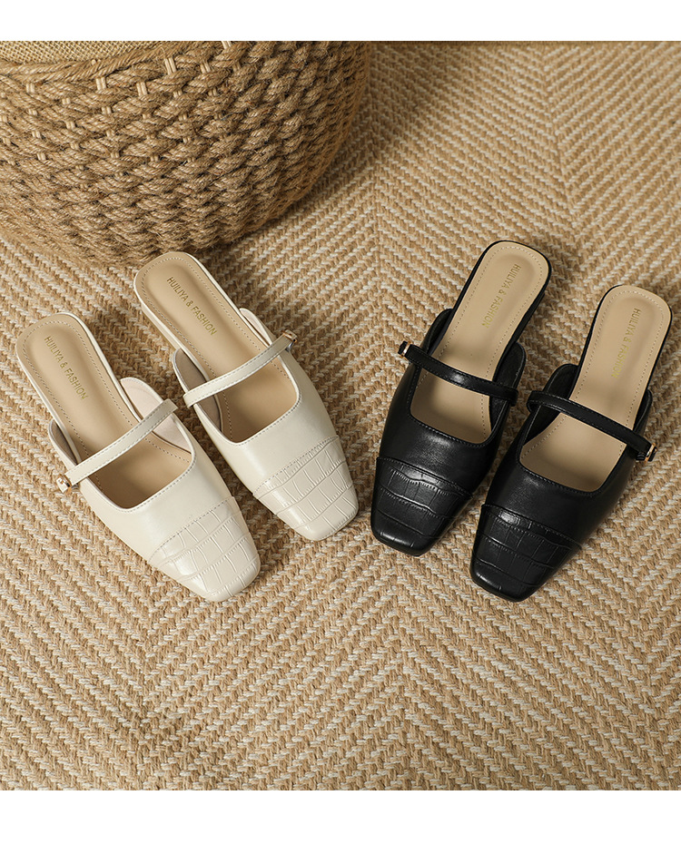 2023新款气质中跟半拖单鞋包头半拖鞋女夏外穿凉拖穆勒鞋2833-2详情4