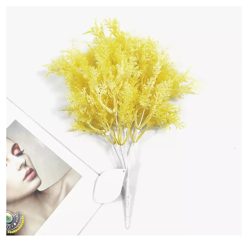 仿真7头迷雾花雾凇草喷色把束 婚庆仿真花植物家居装饰花厂家直销详情12