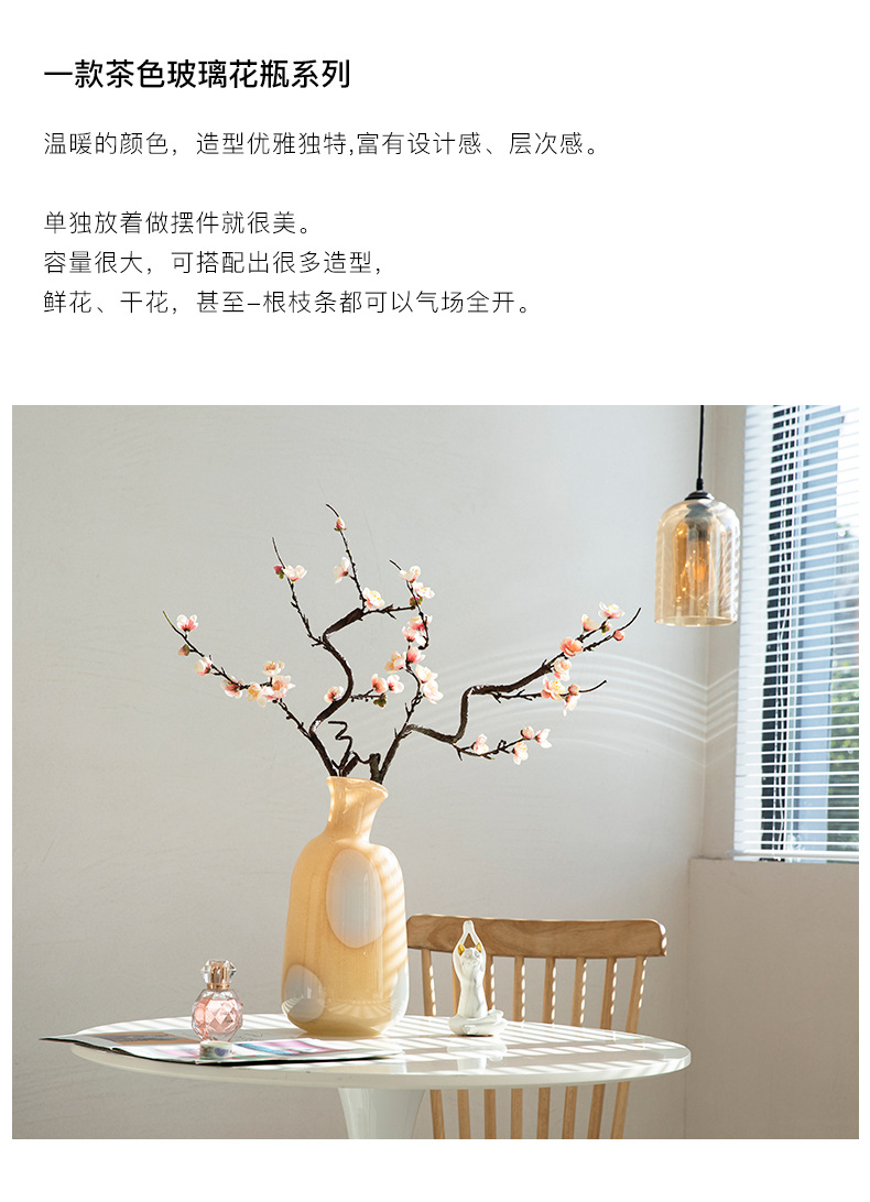 Ins-style creative milk jade slanted glass hydroponic colored bottle, home soft decoration vase, living room dining table flower arrangement pic 5