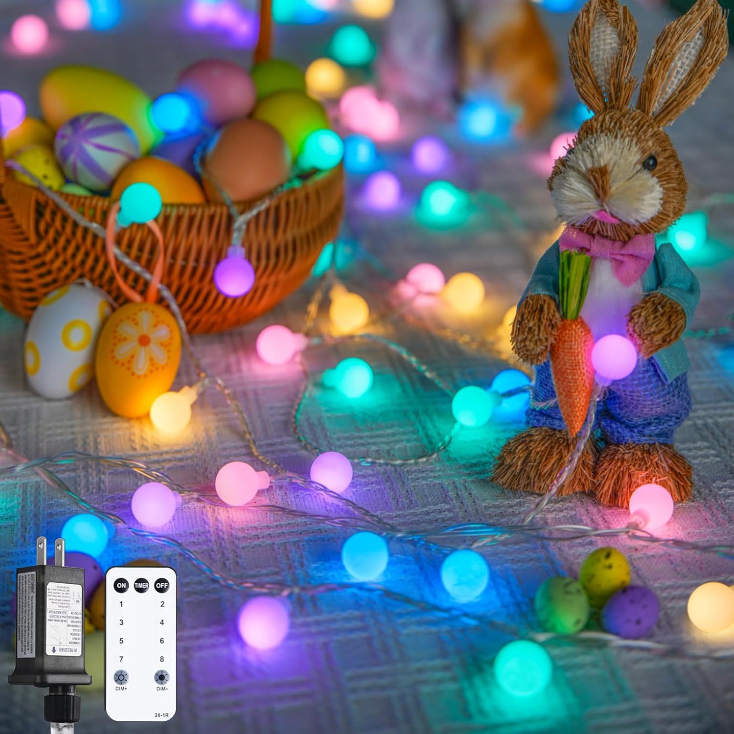 Cordones de luz led bolas de color nubuck luces decorativas de pascua luces de atmósfera de navidad caja de batería luces de color luces intermitentes wholesale pic 7