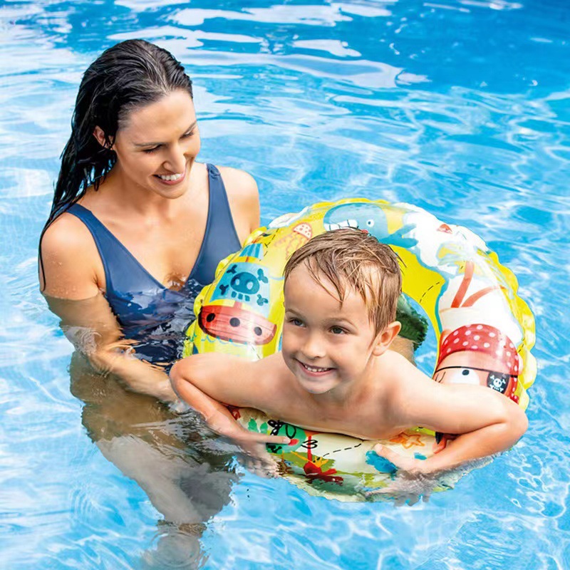 intex 59242 Inflatable swimming ring water toy Cross-border transparent set Swimming ring is a must-have for swimming pic 4