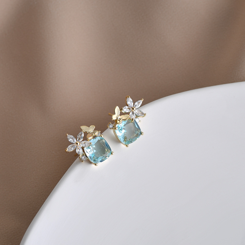 韩版时尚气质耳钉女S925银针小众设计感蝴蝶耳饰超仙甜美耳坠批发详情17