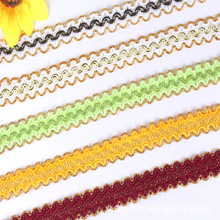 厂家批发财艺金银丝花边 服装辅料舞台桌布金色花边 窗帘亮片花边详情13