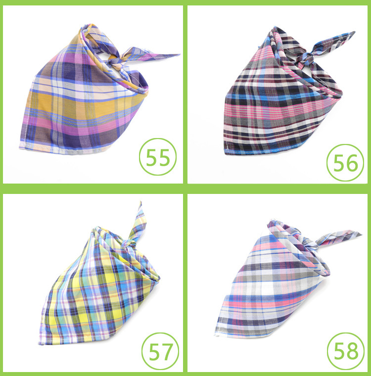 Pet scarf: Fashionable Scottish style checkered dog drool towel, thickened velvet cotton pet triangle towel pic 16
