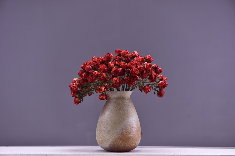 Simulated retro charred edge rose bud home, hotel, banquet table flower, high-end simulated rose, simulated dried flower pic 13
