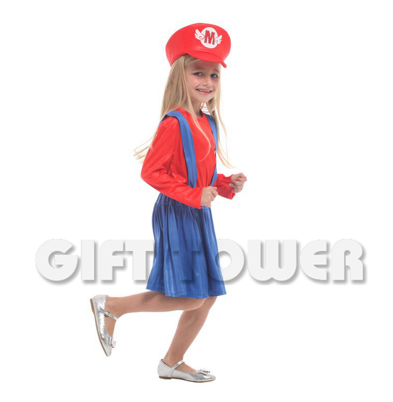 超级玛丽马里奥套装小女水管工舞台表演服装 儿童超人动物猪e道服G-0258 舞台服、表演服详情5