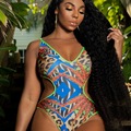 The 2020 new three-piece set of sexy printed bikini swimsuits for large-sized export from Africa, Europe and America pic 75