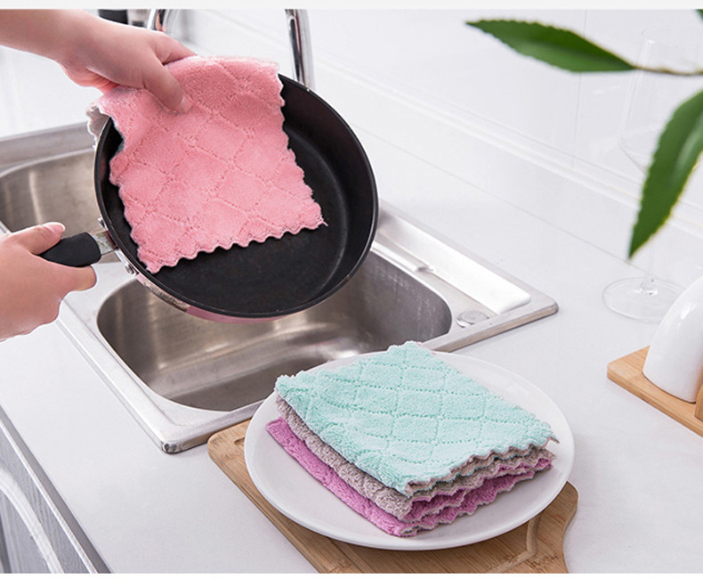 25*25cm dishcloth, absorbent cloth, non-stick scouring pad, kitchen dishcloth, cleaning cloth, table and dish wiping cloth pic 9