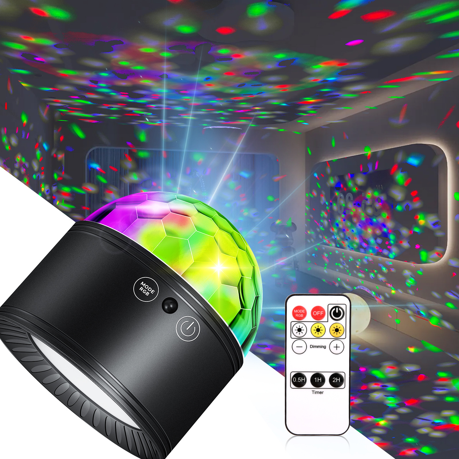 2024 nuevo diseño creativo de doble cabeza lámpara de pared lámpara de pared de control remoto temperatura de tres colores recargable inteligente pequeña bola mágica DJ lámpara lámpara de atmósfera pic 3