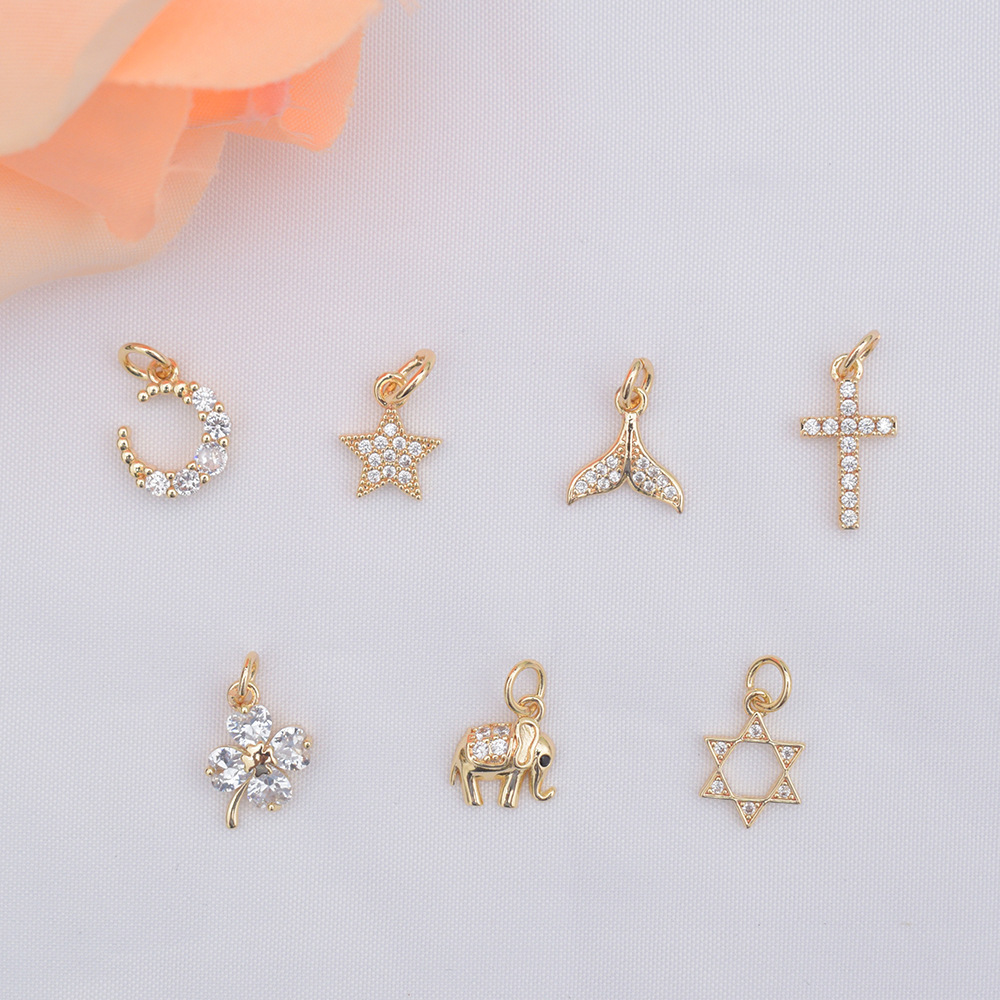 18k gold-plated Fu brand peace lock lotus Chinese trend bracelet pendant diy bracelet beaded accessory pendant pic 9