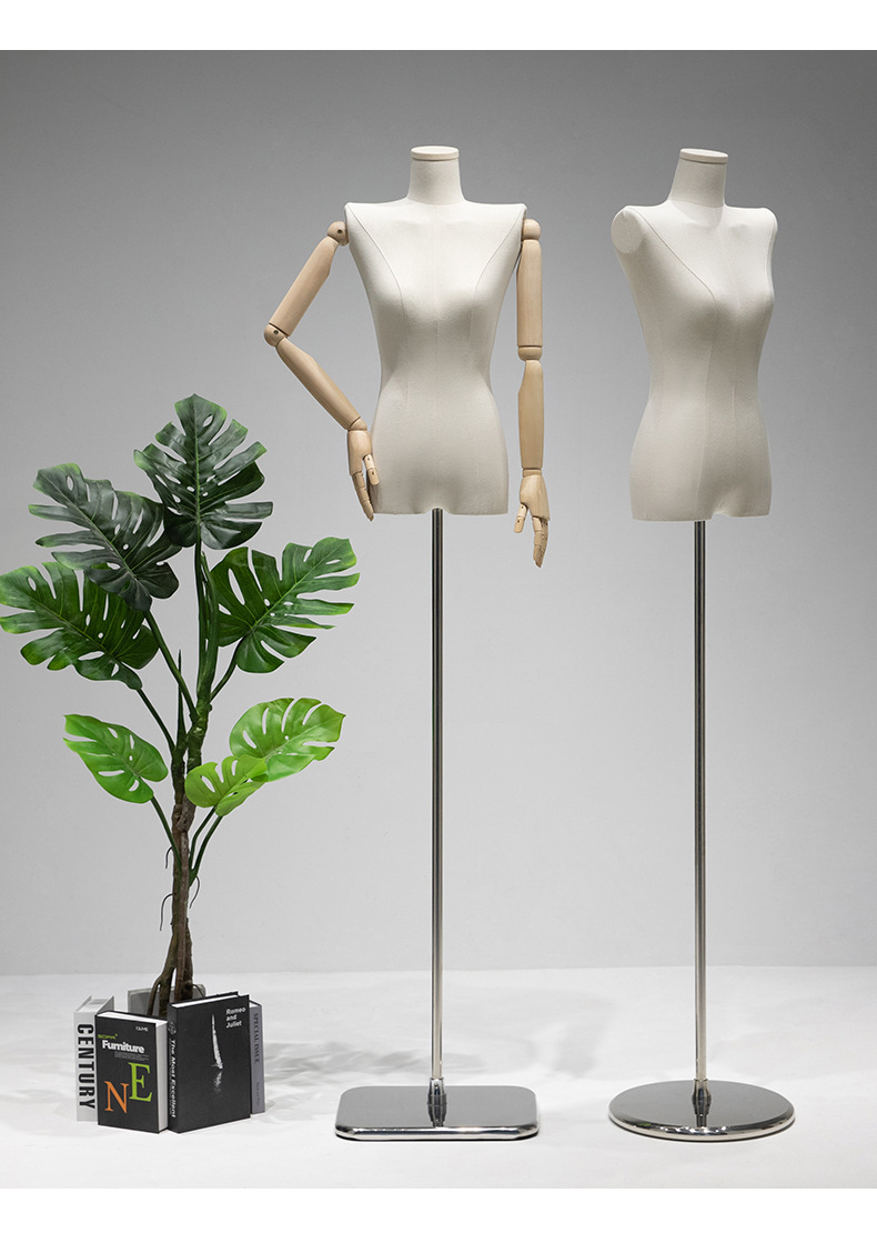 韩版服装店模特展示架半身女装店橱窗直角平肩假人衣服模特道具详情9