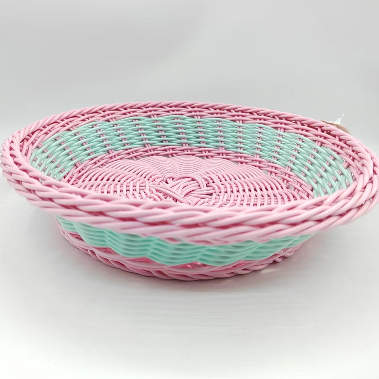 Hongsheng simulation process circular storage wicker basket dust-proof storage basket pic 2