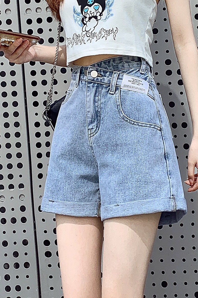 牛仔短裤女2023夏新款韩版高腰破洞显瘦女式牛仔短裤外贸直销批发详情9