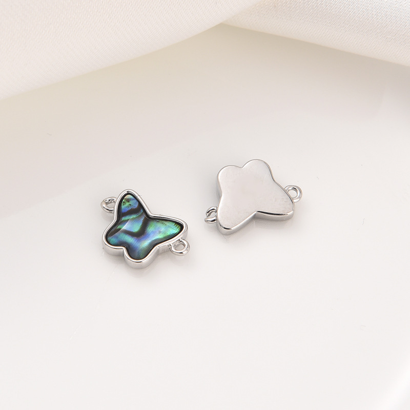 18金k鲍鱼贝爱心蝴蝶星星图案小吊坠项链手链坠子diy饰品配件详情27