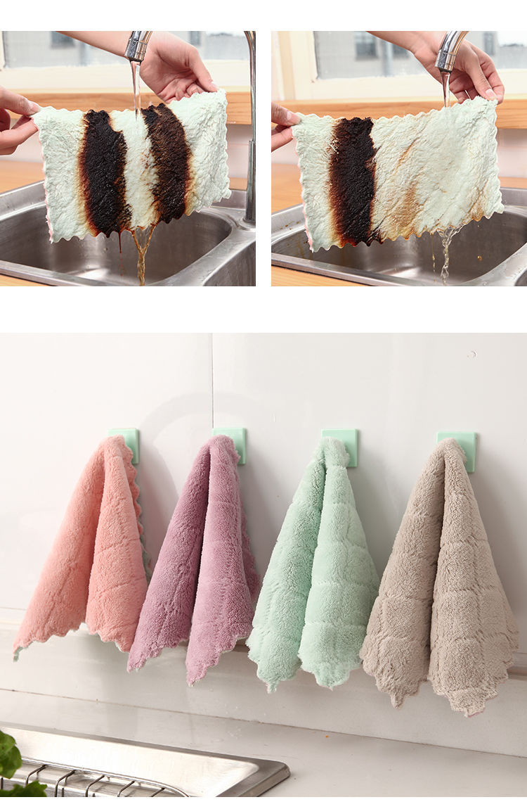 [LOVELY HOME] [keeping ga] paño de cocina de doble cara paño de lavavajillas de paño de coral fleece paño absorbente y antiaceite paño de lavavajillas de paño de lavavajillas de paño de lavavajillas pic 9