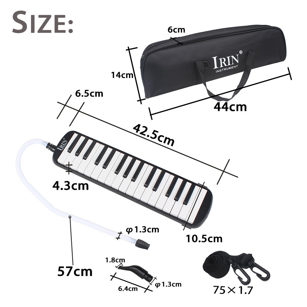 Factory wholesale IRIN 32-key harmonica for students, children and beginners to play in class, equipped with mouthpieces and pipes pic 14