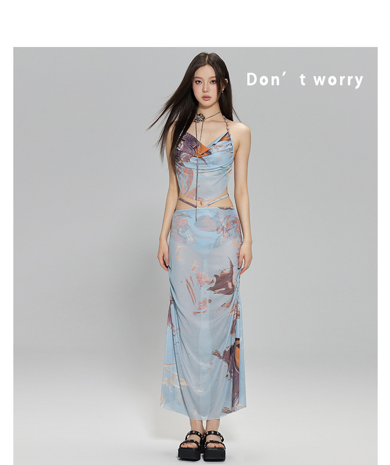 辣妹比基尼泳衣女三件套海边度假长裙小胸聚拢带钢托性感温泉泳装详情3