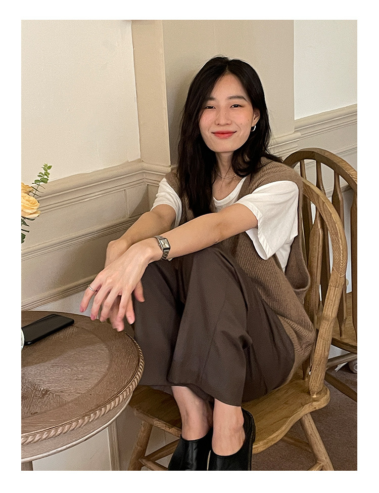 木兰时髦复古小马甲开衫女2023春季新款韩版简约针织上衣女 21507详情25