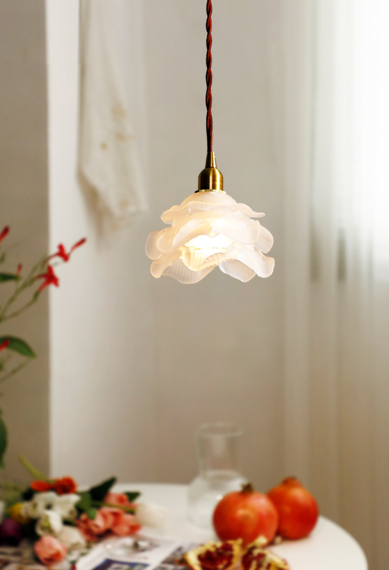Francés vintage flor cristal colgante pequeño estilo japonés latón b&b americano simple dormitorio cama bar lámpara de cabeza pic 1