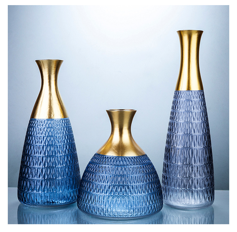 皓杨金边肌理彩色花瓶餐桌卧室摆件花瓶摆件家居样板房软装设计详情10