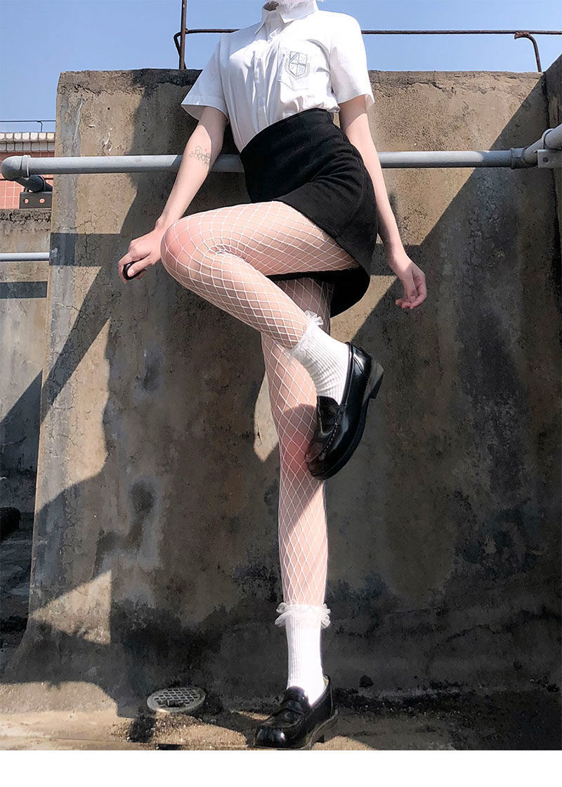 白色渔网袜白丝袜辣妹jk女黑色网袜日系鱼网袜薄款蕾丝夏季详情8