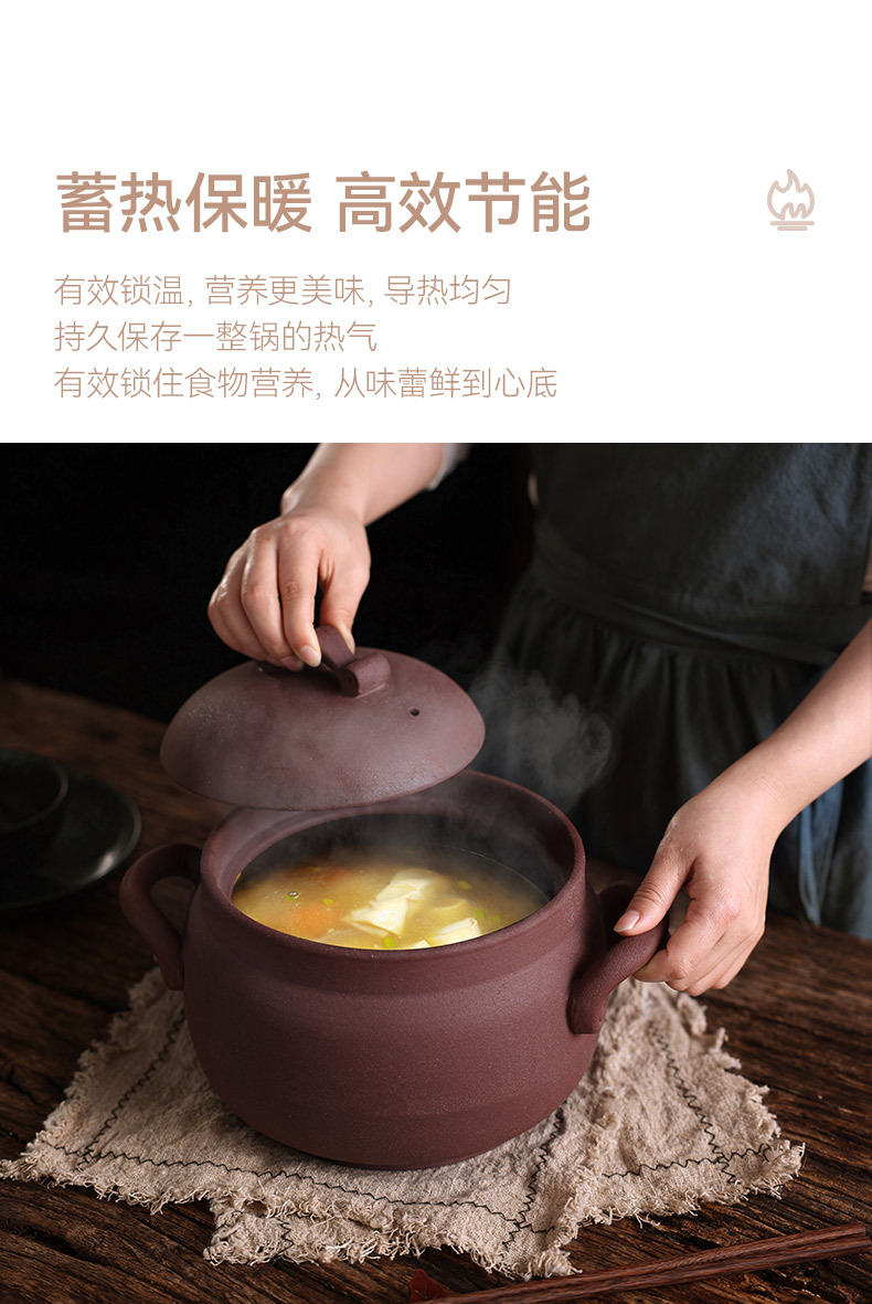 Tao Bao Wang Old-style unglazed clay pot stew pot, household gas stove, open flame clay pot for making soup and stewing dishes, dry cooking clay pot pic 8