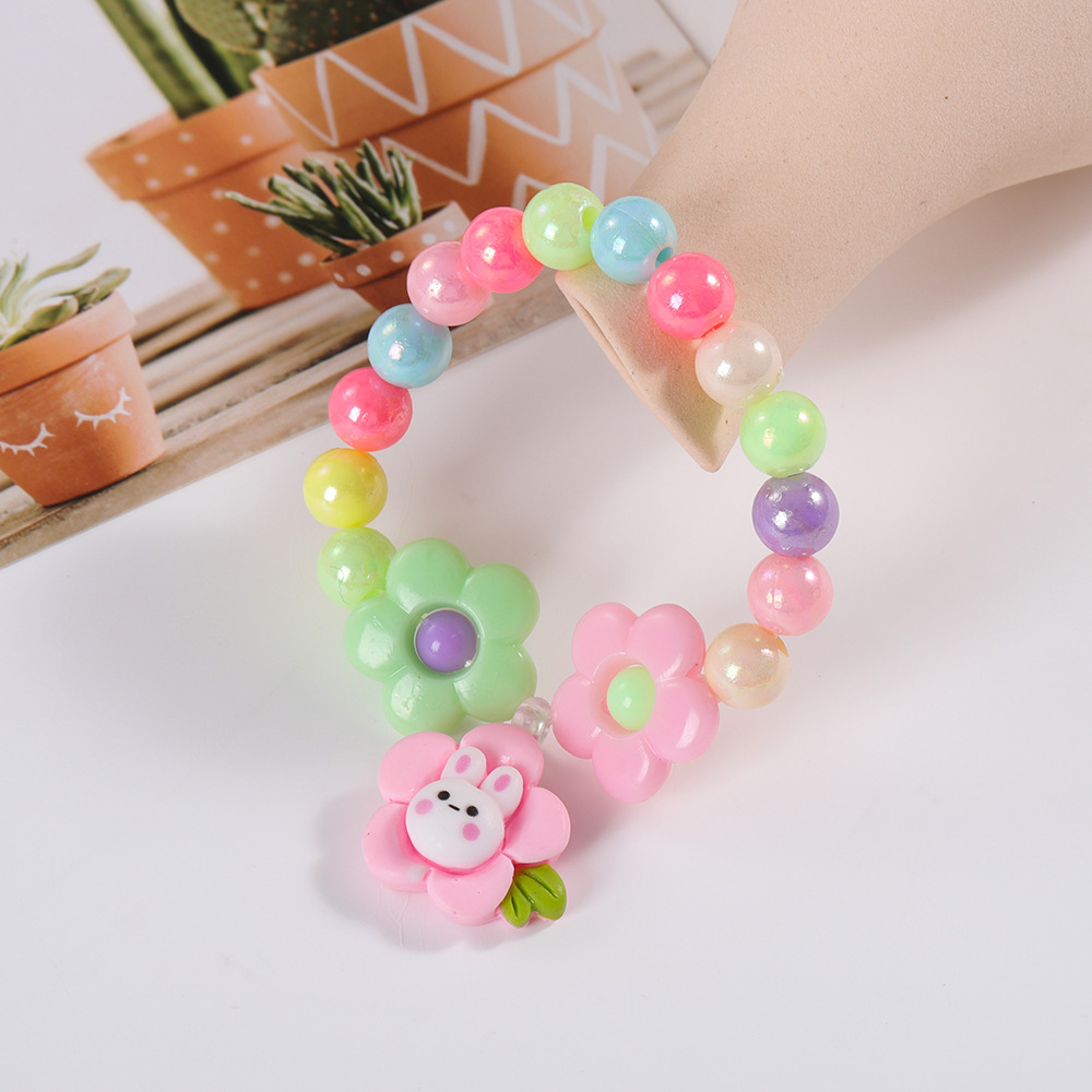 新款亚克力儿童卡通手链 儿童可爱饰品手链手环 厂家批发彩珠手链详情5