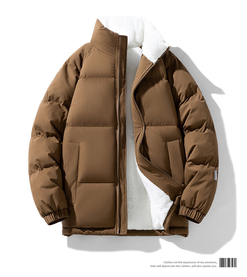 冬季羊羔绒棉衣羽绒棉服男士立领户外面包服加厚保暖外套情侣棉袄详情16