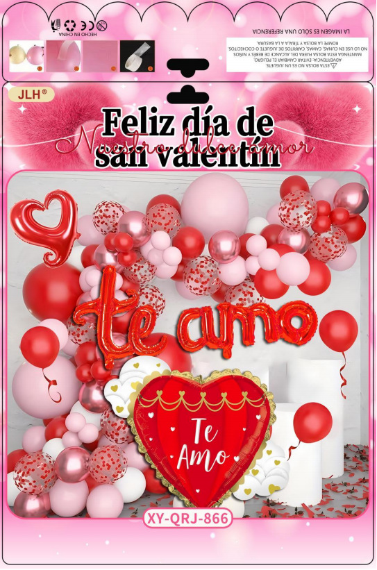 2024年新出西语情人节主题派对装饰用品钻戒桃心花束铝膜气球用品详情10