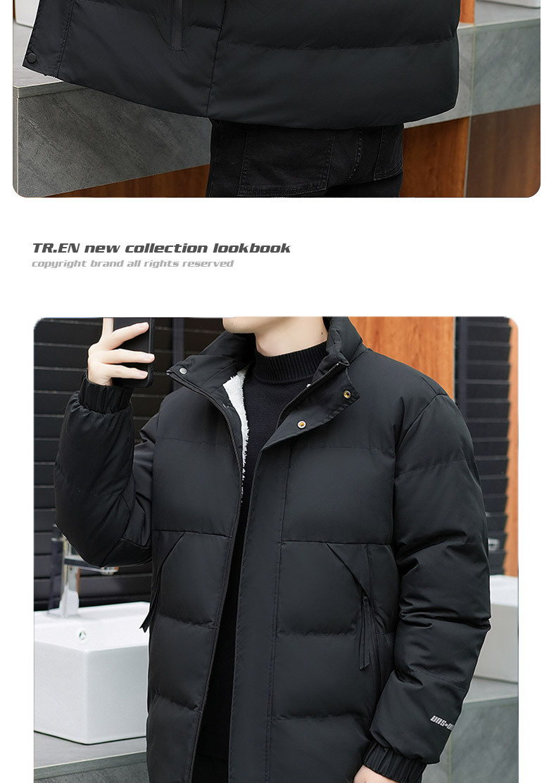 冬季立领时尚休闲帅气棉衣男青年高端潮流保暖加厚棉短款棉袄外套详情9