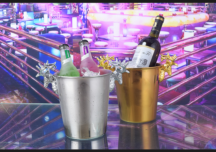 Creative antler stainless steel ice bucket, ice cube bucket, ice granule bucket, champagne bucket, beer and wine bucket for merchants pic 16