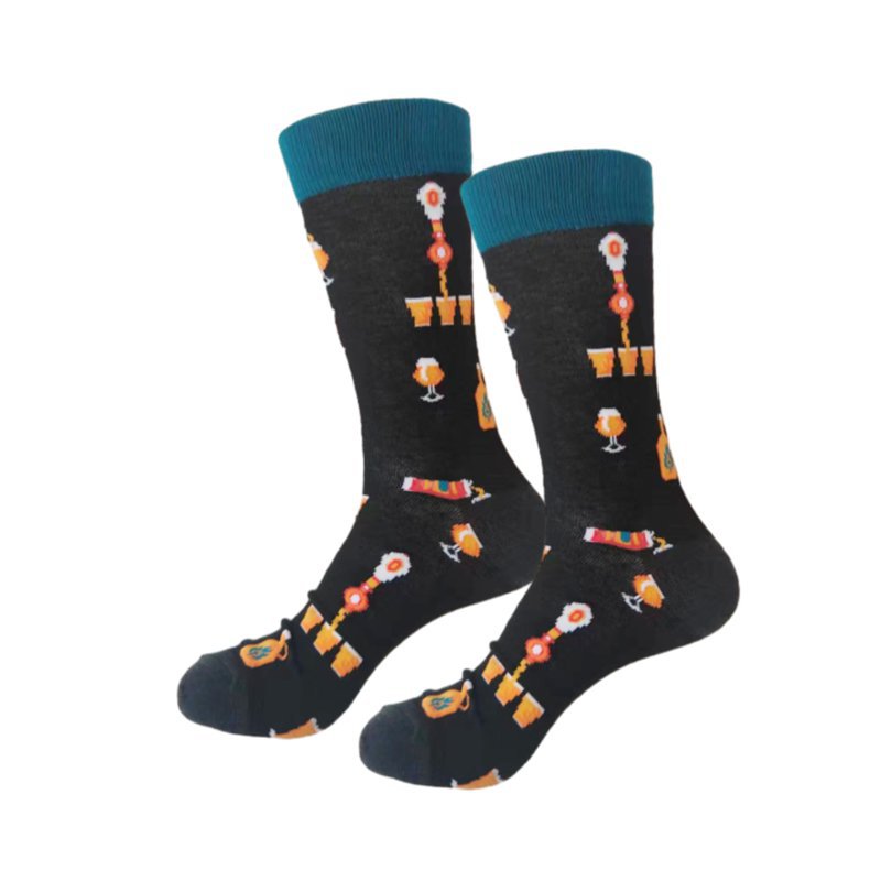 四季女棉彩虹香烟小马猫咪仙人掌酒吧潮流男中筒流行潮袜男袜袜子详情24