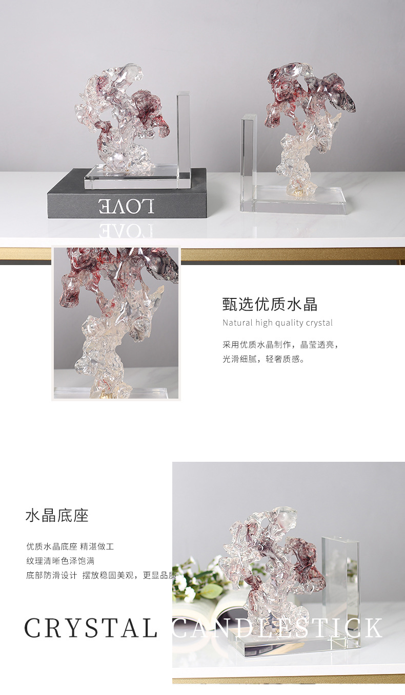 New Chinese-style creative transparent display items, model room entrance, study, coffee table, TV cabinet, hotel soft furnishings, study, office, bookstand display items pic 23