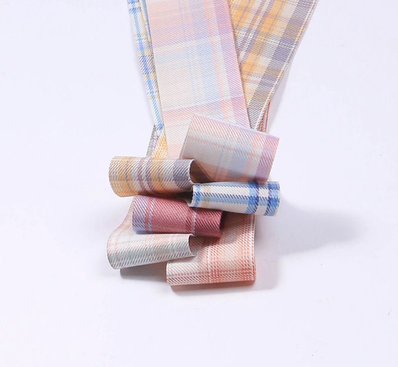 Double-sided JK check pattern college style webbing DIY handmade bow tie hair accessories clothes bow tie accessories gift packaging pic 5