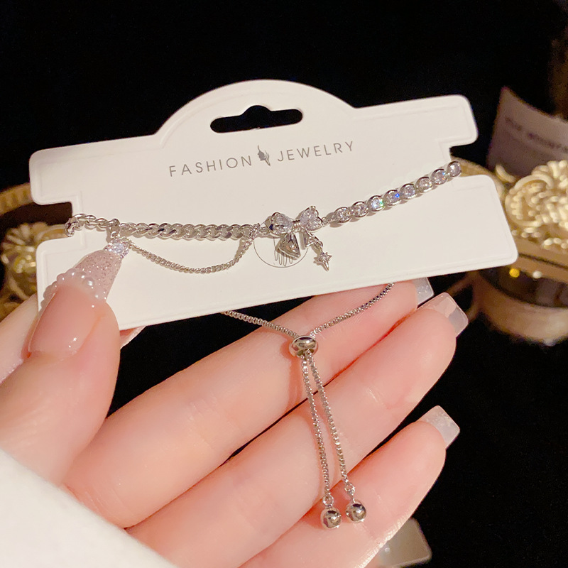 The silver series summer new exquisite and versatile zircon bracelet with a fresh and elegant style is a unique, light luxury and high-end jewelry accessory pic 13