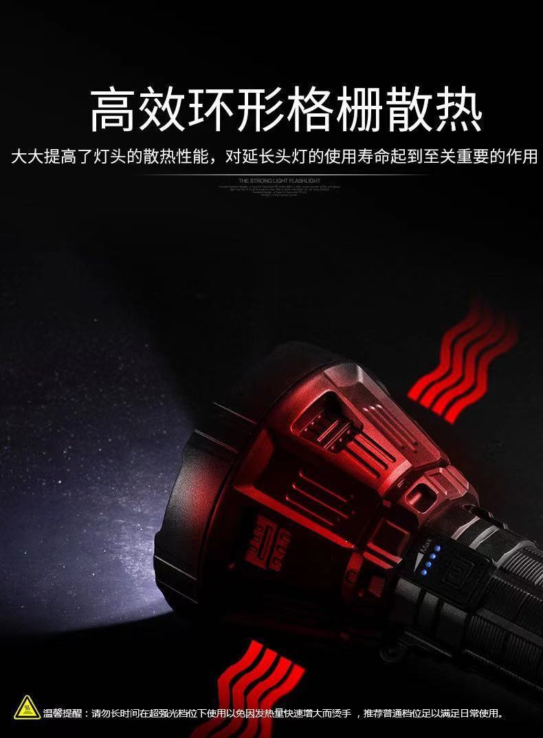 跨境新品强光大光杯 P50/P70远射大功率LED手持式手电筒USB充电显 pic 6
