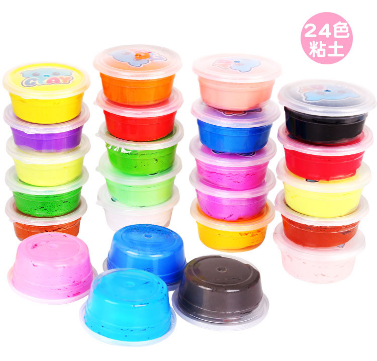 超轻粘土24橡皮泥无毒太空水晶彩泥儿童手工diy黏土玩具套装批发详情6