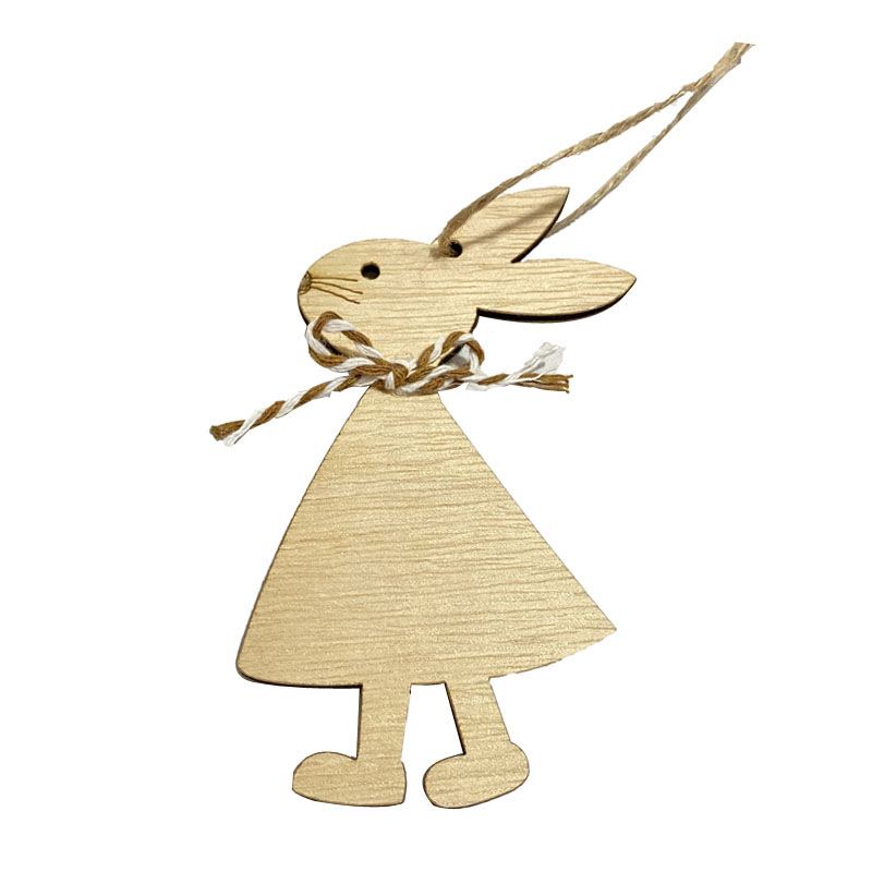 新款复活节装饰工艺品木质复活节兔子挂件 ins风家居装饰品挂件详情5