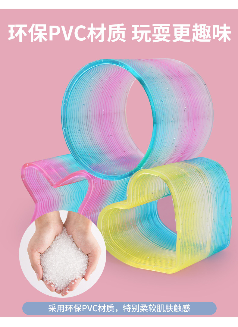 Small irregular-shaped golden onion transparent rainbow rings, 24 pieces per box, new best-selling toy polygonal rainbow rings wholesale pic 4