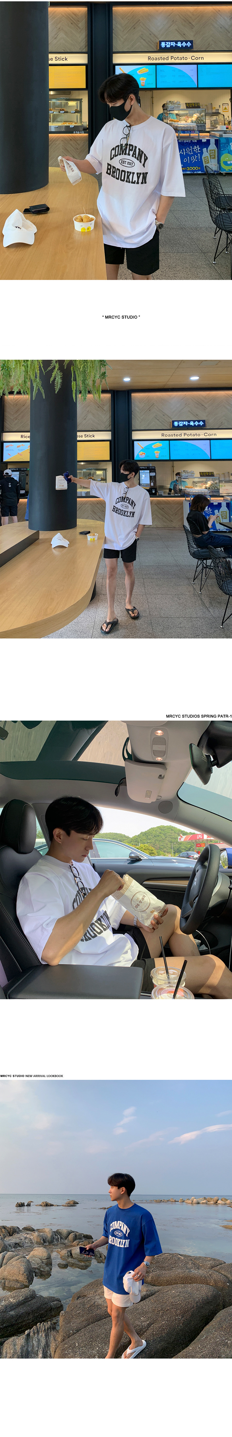 MYQ克莱因蓝短袖T恤男款夏季韩版潮流字母发泡印花纯棉半袖体恤详情11