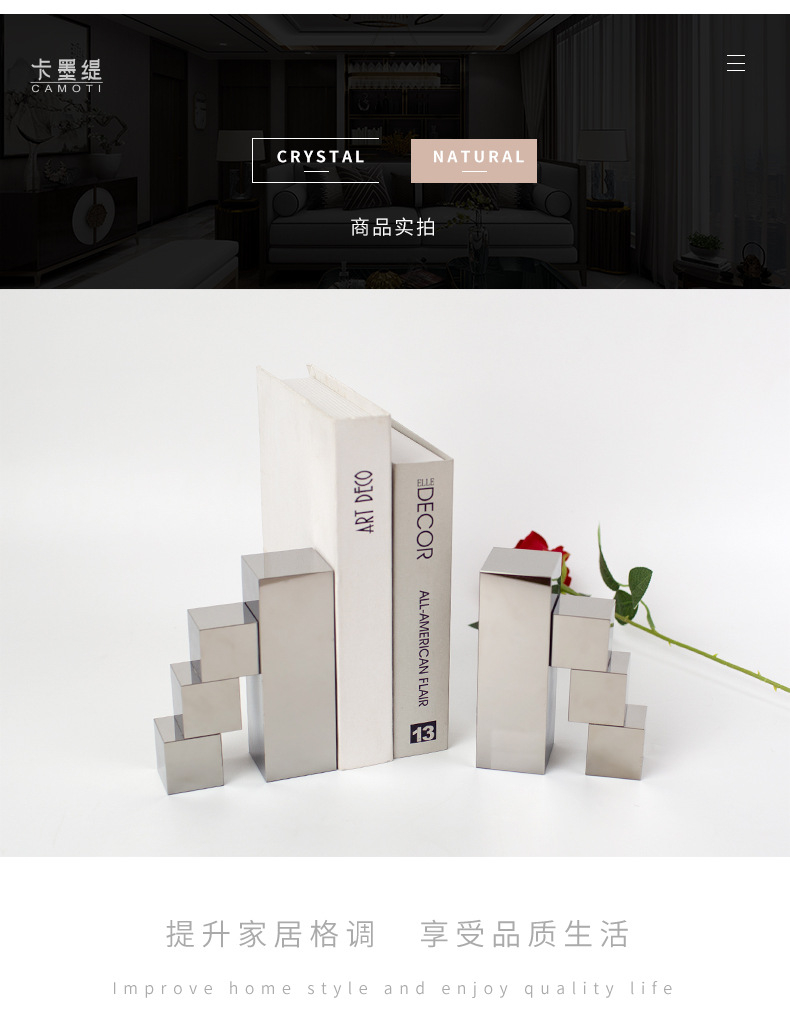 Modern and simple home decoration items, crystal art bookends, study desk decorations, creative bookstanding counter ornaments pic 25