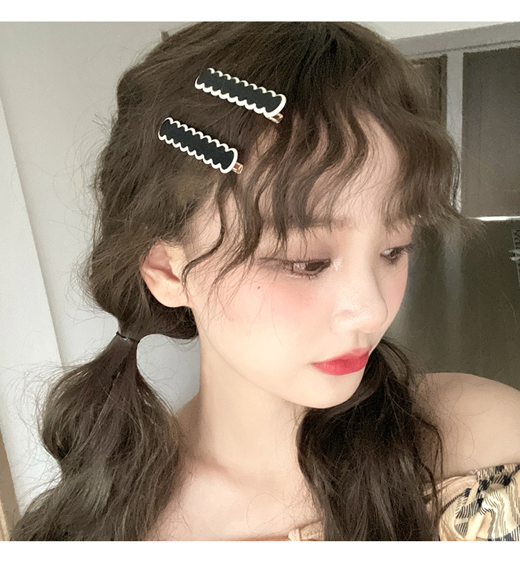 High-end style hair clips for women, summer bangs clips, duckbill clips, internet-famous seamless hair clips, side checkerboard clips, headwear pic 11