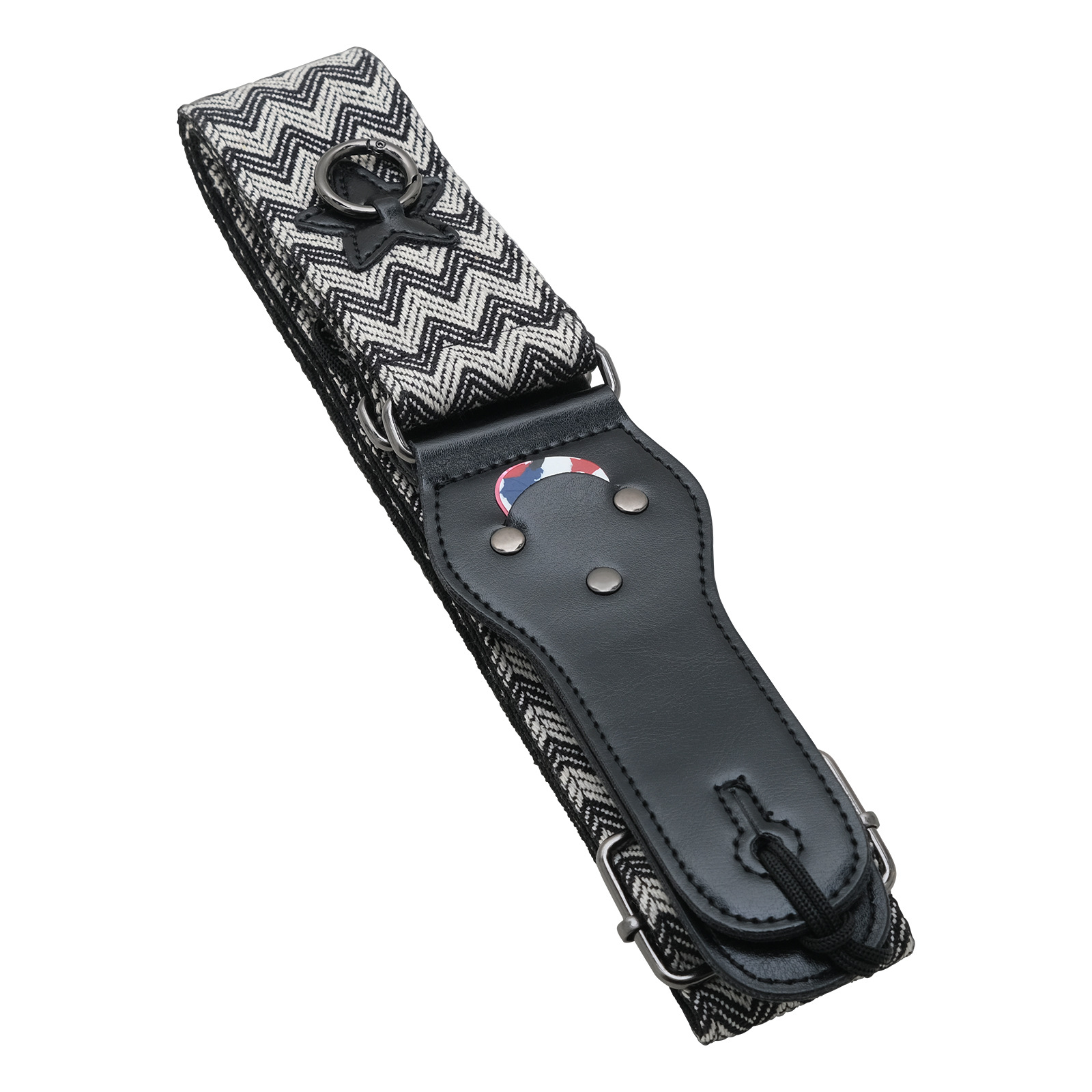 批发吉他背带可插拨片贝司肩带涤纶斜跨加宽印花带卡扣男女生背带详情5