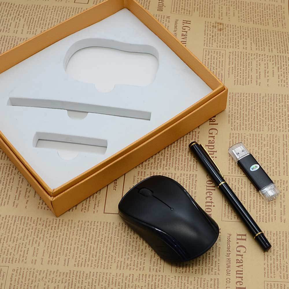 Customized wireless mouse set company LOGO signature pen with mouse USB business office gift set pic 5