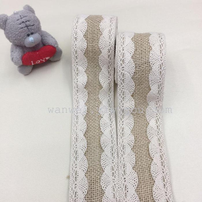 Lace edge, linen roll, cotton embroidered edge flower packaging material pic 3