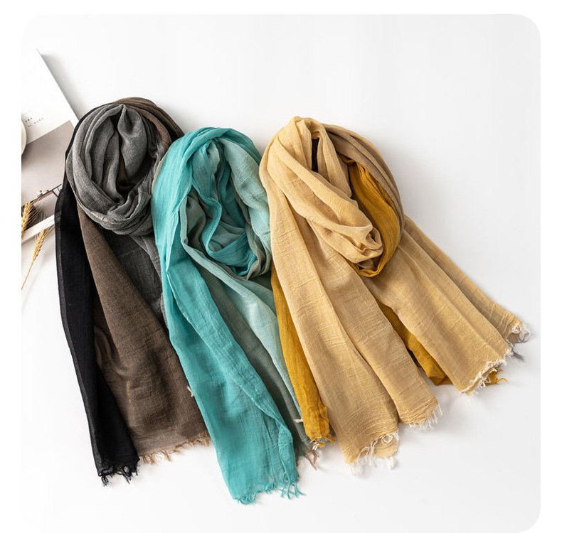 秋冬简约纯棉围巾男士棉麻高级感文艺ing风沙漠披肩跨境批发详情26