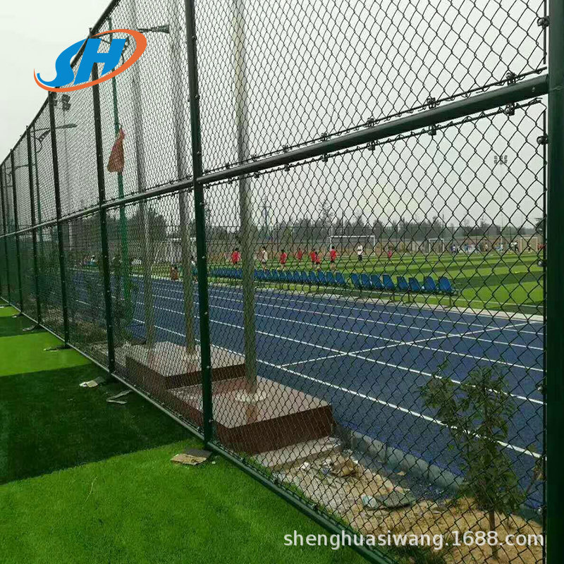 أسلاك شائكة خضراء في ملاعب كرة السلة المصنوعة من أسوار مدرسي مغطاة بالزنك مغلفة بالمسياج pic 4