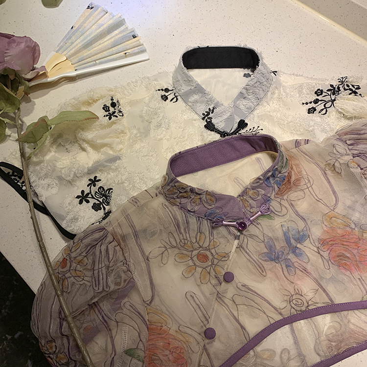网红款复古改良旗袍连衣裙女夏两件套新中式改良高腰吊带裙2022新详情2
