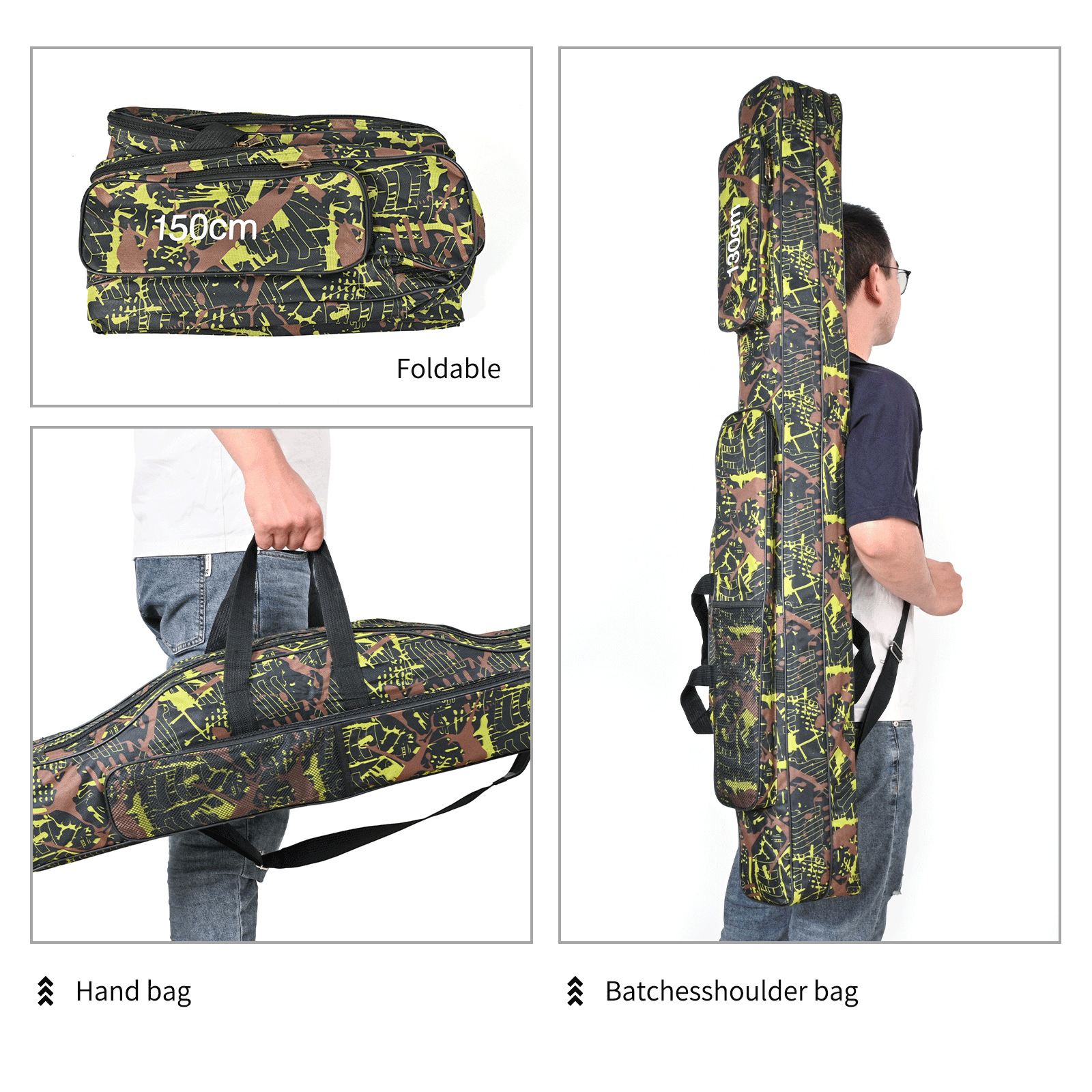 LEO/ Leou 28259 [Camouflage Fishing Rod Bag] Foldable Cross-border European Fishing Gear Bag pic 9